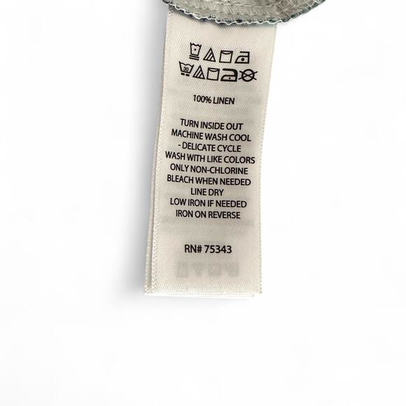 C&C California Wide Leg Cropped Linen Pants Size M Green Blue Tropical Leaf Pant - Picture 6 of 7